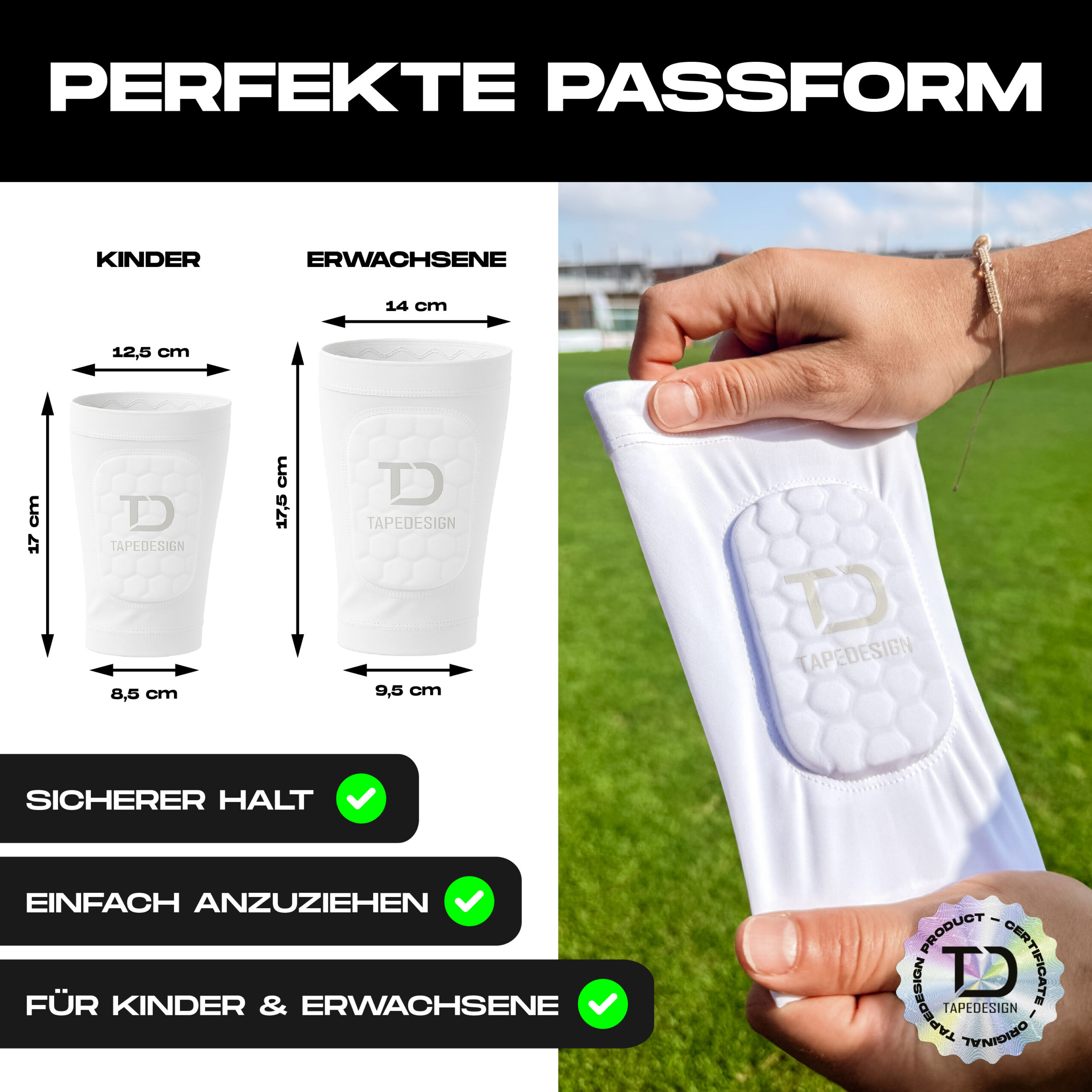TAPEDESIGN® Shinguards Sleeve (Weiß) – Bild 3