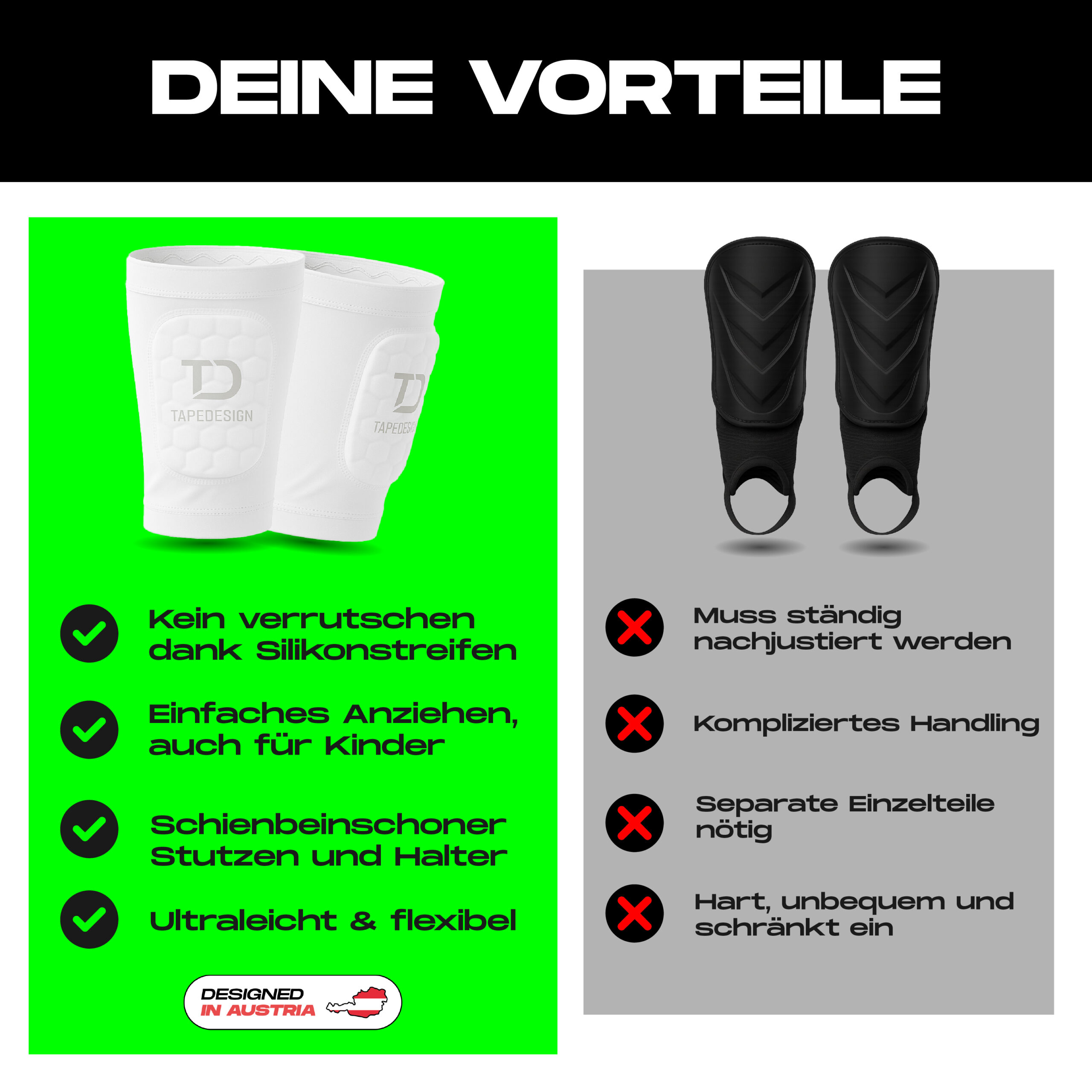 TAPEDESIGN® Shinguards Sleeve (Weiß) – Bild 2